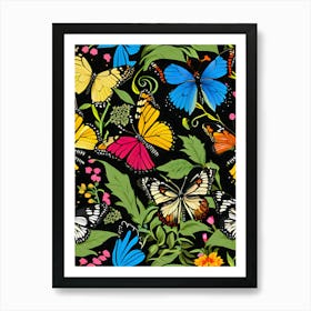 Colorful Butterflies Art Print