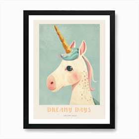 Pastel Storybook Watercolour Unicorn Poster Art Print