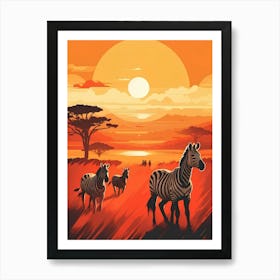 Zebras In The Wild Art Print