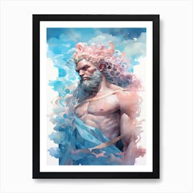  A Watercolor Of Poseidon 5 Art Print