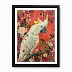 Floral Animal Painting Cockatoo 3 Art Print