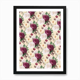 Burgundy Roses Art Print