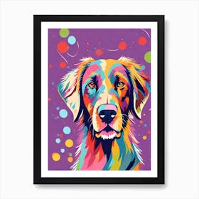 Golden Retriever illustration, colorful dog illustration, dog portrait, animal illustration, digital art, pet art, dog artwork, dog drawing, dog painting, dog wallpaper, dog background, dog lover gift, dog décor, dog poster, dog print, pet, dog, vector art, dog art Art Print