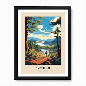 Padjelanta Trail Sweden Vintage Hiking Travel Poster Art Print