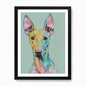 Pastel Xoloitzcuintli Hairless Dog Pastel Line Illustration  3 Art Print