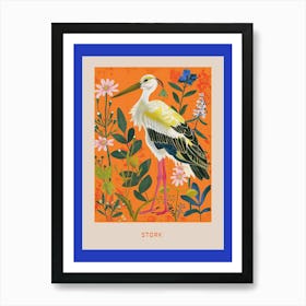 Spring Birds Poster Stork 5 Art Print