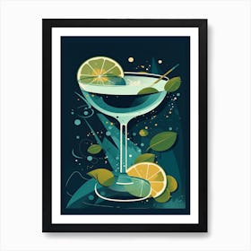 Margarita Cocktail Mid Century Modern 1 Art Print