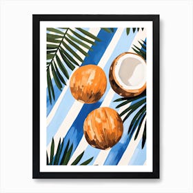 Coconut Fruit Summer Illustration 3 Art Print