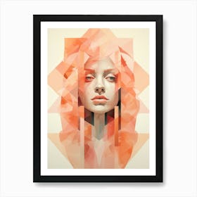 Abstract Geometric Lady Portrait 27 Art Print