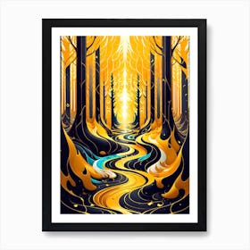 Forest In Flames Art Print