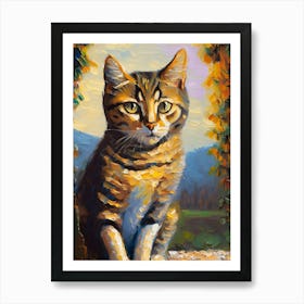 Tabby Cat Fine Art Oil Painting Art Print