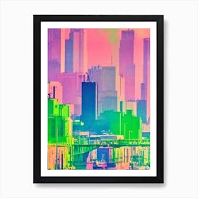 Port Of Hamburg Germany Retro Risograph Print 1 harbour Art Print