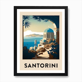 Santorini 6 Vintage Travel Poster Art Print