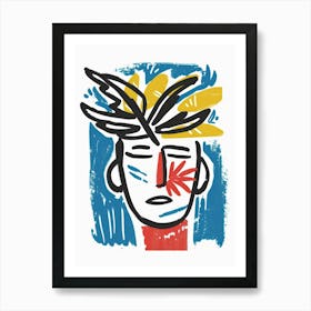 Man With Feathers Art Print