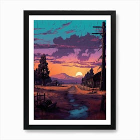 Sunset In The Countryside 2 Art Print