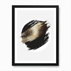 Gold Brush Strokes 13 Art Print