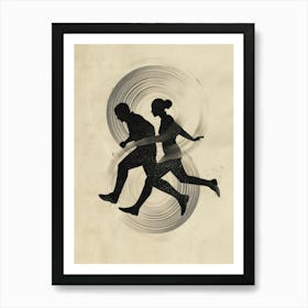 Man And A Woman Running Art Print