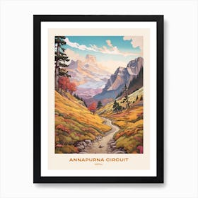 Annapurna Circuit Nepal 3 Hike Poster Art Print