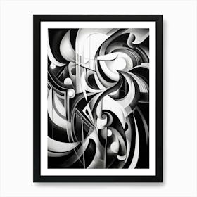 Transformation Abstract Black And White 5 Art Print