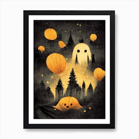 Spooky Halloween Forest Art Print