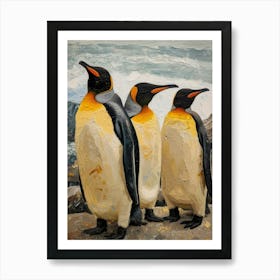 King Penguin Cuverville Island Colour Block Painting 4 Art Print