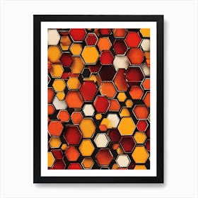 Abstract Hexagons 1 Art Print