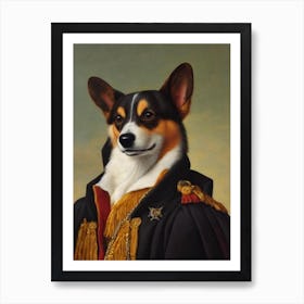 Pembroke Welsh Corgi 2 Renaissance Portrait Oil Painting Poster