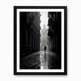 Zaragoza, Spain, Black And White Analogue Photography 4 Art Print