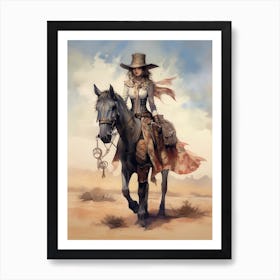 Steampunk Cowgirl 11 Art Print