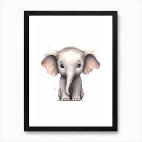 Watercolour Jungle Animal Asian Elephant 4 Art Print