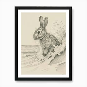 New Zealand Rabbit Drawing 3 Art Print