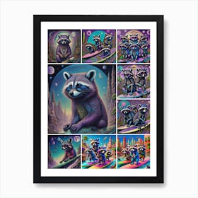 Raccoons Art Print