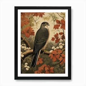 Dark And Moody Botanical Eurasian Sparrowhawk 3 Art Print