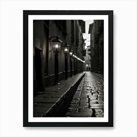 Black And White Street Scene Art Print