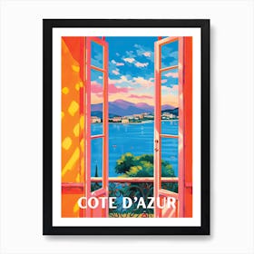 Cote D Azur Window Travel Poster 4 Art Print