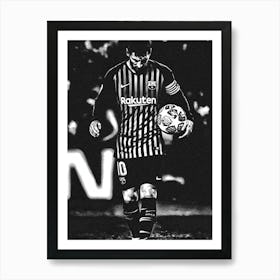 Lionel Messi black and white Affiche