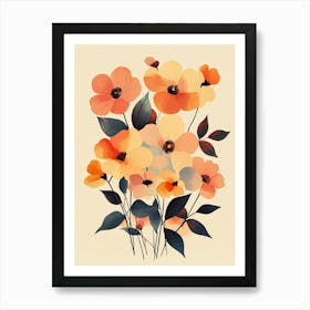 Bouquet Of Orange Flowers Art Print