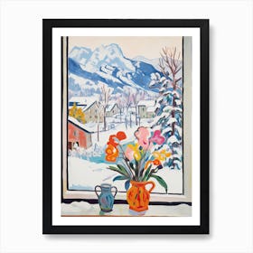 The Windowsill Of Banff   Canada Snow Inspired By Matisse 2 Art Print