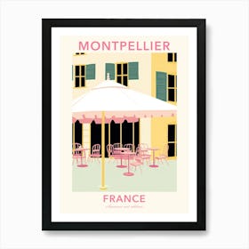 Montpellier, France, Flat Pastels Tones Illustration 3 Poster Art Print