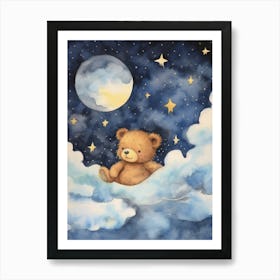 Baby Bear 3 Sleeping In The Clouds Art Print