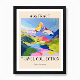 Abstract Travel Collection Poster Zermatt Switzerland 3 Póster