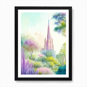 Bok Tower Gardens, 2, Usa Pastel Watercolour Art Print