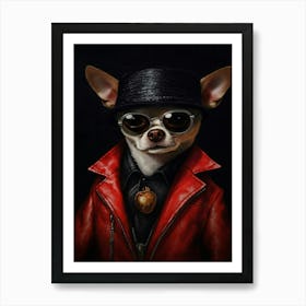 Gangster Dog Chihuahua Art Print