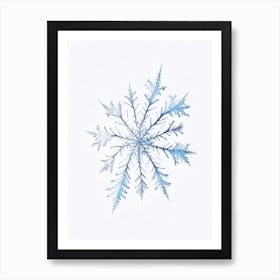 Ice, Snowflakes, Pencil Illustration 4 Art Print