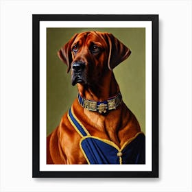 Bloodhound 3 Renaissance Portrait Oil Painting Art Print