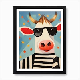 Little Cow 1 Wearing Sunglasses Art Print