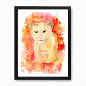 Lion Cub Splash Art Print