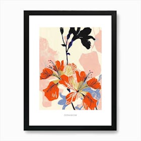 Colourful Flower Illustration Poster Geranium 4 Art Print