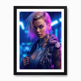 Cyberpunk Dream Girl Art Print