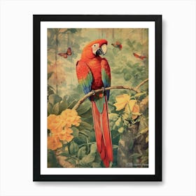 Winged Kaleidoscope: Colorful Parrot Wall Art Art Print